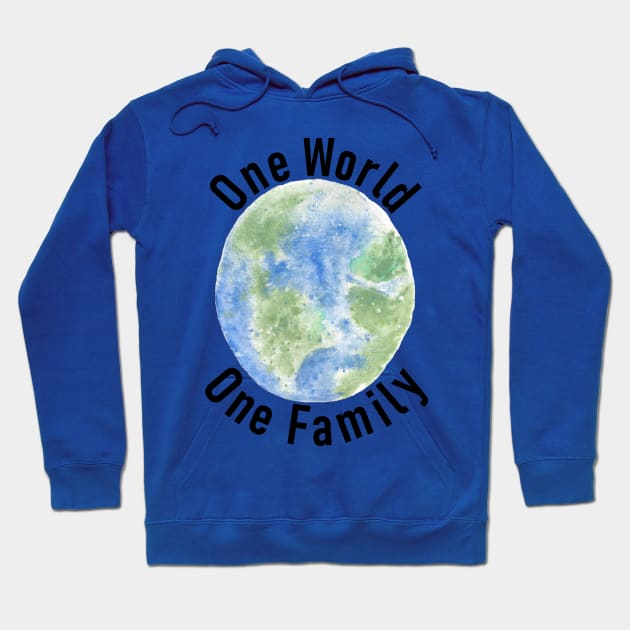 One World One Family Hoodie by Lunar Scrolls Design